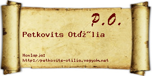 Petkovits Otília névjegykártya